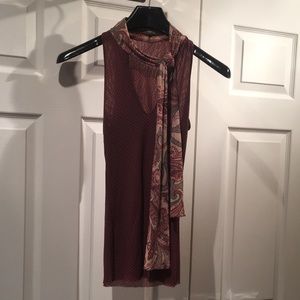 Sweet Pea mesh sleeveless top with scarf